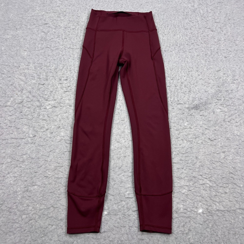 Lululemon Pants Women's 4‎ Garnet Red In Movement 7/8 Tight Everlux 25" W5ANXS